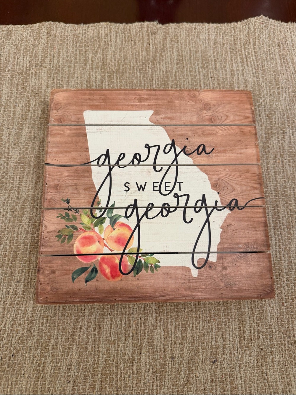 ‘Georgia Sweet Georgia’ Rustic Wooden Peach Art Sign